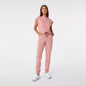 NWOT Figs Women’s Pink Sand Rafaela Cargo Scrubjumpsuit (size small)